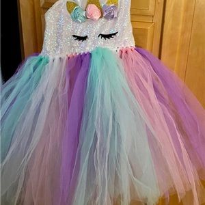 Girls Unicorn tutu dress for play or fancy dresses